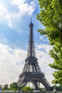 Eiffel Tower seen from along the Seine.