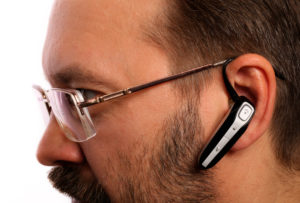 close-up, businessman with headphones